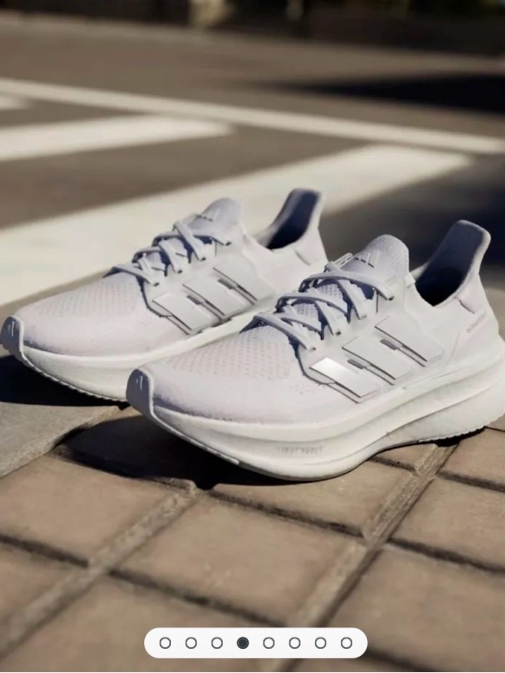 Adidas Lightboost/Ultraboost White Athletic Running Sneakers - Picture 3 of 8